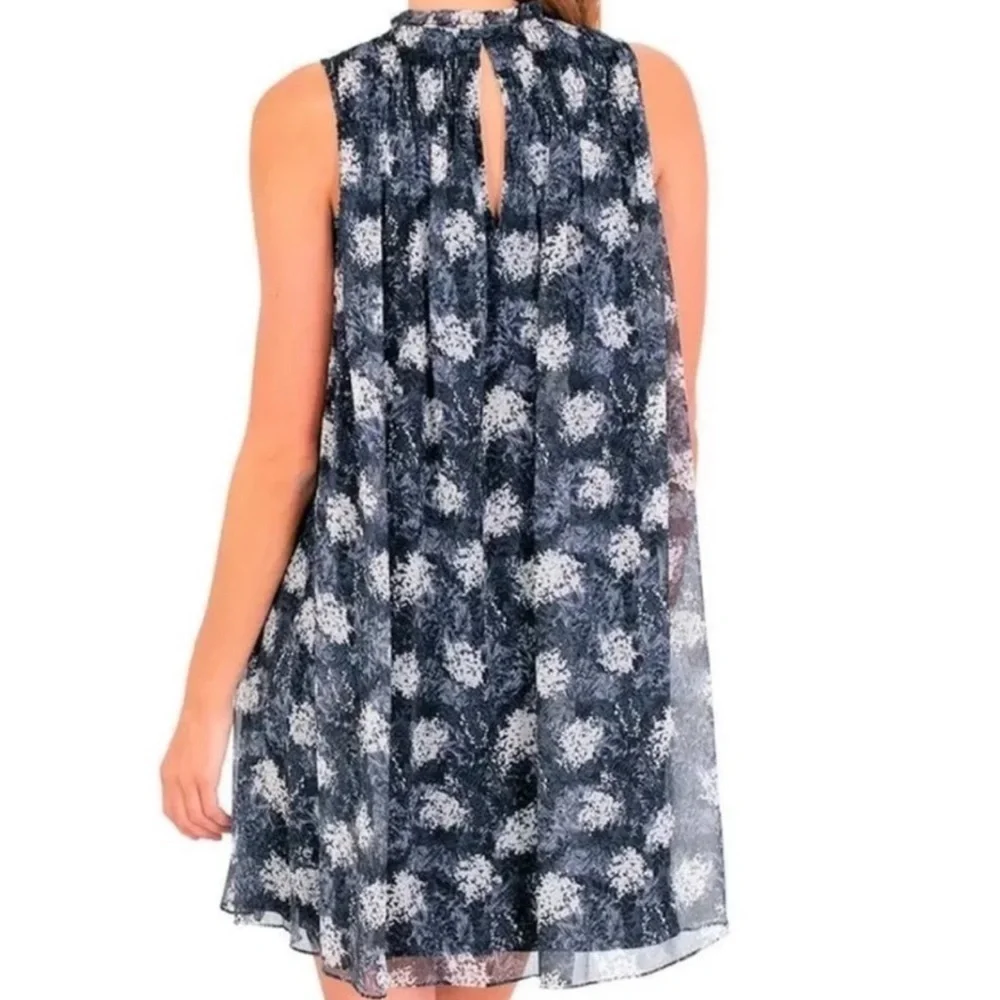 Joie Mini Dress Size Large Blue Baltic Print Shift Sleeveless Flowy NWT